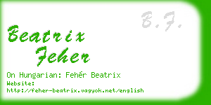 beatrix feher business card