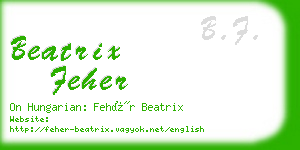 beatrix feher business card